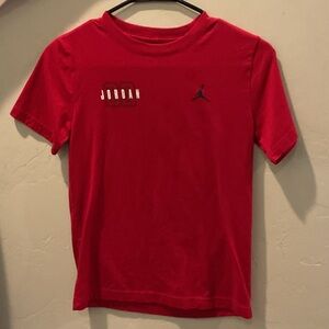 Jordan Red Short Sleeve Tee with Black Jumpman